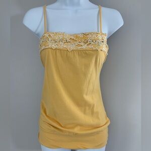 Maurices Yellow Embellished Fitted Camisole
